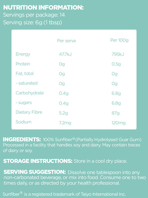 PHGG (Partially Hydrolysed Guar Gum) - Trial Pouch (84g)